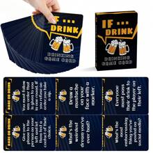 50Pcs Drinking Game Cards, Party Drinking, Funny Card Game, Fun Game For Teens Adults To Get Tipsy With Friends, Perfect For Parties Activity Family Game Night, Game Gift Halloween Outdoors Party Game, They Can Bring Laughter And Joy At Family Gatherings, As Well As Ignite Passion At Friend Gatherings - Multicolor - View 1