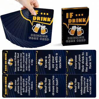 50 st. dryckesspelskort, festdrickande, roligt kortspel, roligt spel för tonåringar och vuxna att bli berusade med vänner, perfekt för fester, aktivitetsfamilj, spelkväll, spelpresent, Halloween, utomhusfestspel, de kan ge skratt och glädje vid familjesammankomster, samt väcka passion vid vänträffar