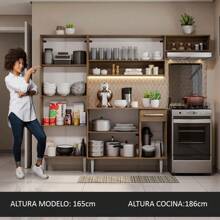 Cocina Integral Modular Madesa Emilly Top 229cm Color Marrón/Blanco - Blanco - Ver 6