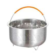 Stainless Steel Steamer Basket In Stant Pot Accessories For Instant Cooker With Silicone Handle Pressure Cooker Rice Steamer - Apricot - View 1