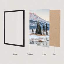 1/3 白色、黑色和木纹 30x40cm（适合 28.2x38.2cm 照片）室内海报装饰框无垫，适合作为家人和朋友的节日礼物，可水平或垂直展示 - 彩色 - 查看 6