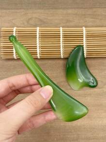 1 件装树脂心形刮痧美容面部刮痧板，全身经络刮痧板，可脱毛