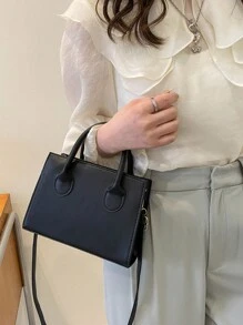 Bolso de mano de mujer de moda casual vintage, bolso de hombro minimalista y de