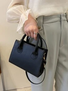 Bolso de mano de mujer de moda casual vintage, bolso de hombro minimalista y de