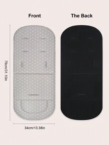 1 件通用婴儿推车座椅垫，透气舒适婴儿推车垫，适合 0-3 岁婴儿，可拆卸和可清洗座椅垫，浅灰色波尔卡圆点/星星图案