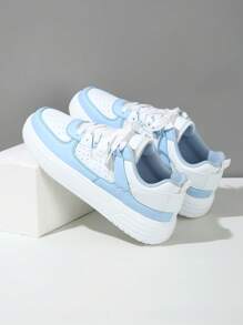 Fall/Winter Fashion Versatile Shiny Silver Patchwork Casual Student Skate Sneakers