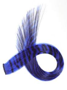 Synthetic Leopard Print Colored Silk Weaving Integrated Seamless Clip On Hair Extension, Hanging Ear Design, Hair Dyeing, Invisible Straight Wig Suitable For Wearing In Any Occasion - Multicolor - View 16