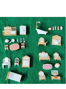 Mini Dollhouse Furniture Set, Suitable For Bedroom, Living Room And Bathroom Decor | Ideal Christmas/Halloween Gift, Dollhouse Miniatures. Mini Furniture Set, Fit For Doll House - Bedroom, Living Room, Kitchen, Bathroom Accessories - Holiday Gifts, Christmas, Halloween