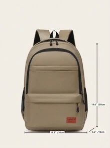 3pcs/Set Fashion Versatile Tie-Dye Cartoon Large Capacity Backpack Set - Khaki - View 2