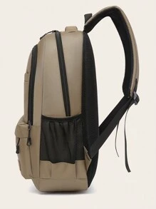 3pcs/Set Fashion Versatile Tie-Dye Cartoon Large Capacity Backpack Set - Khaki - View 7