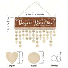 1 Set, Diy Family Birthday/Anniversary Reminder Calendar Board, Days To Remember Family/Friends Celebrations Wooden Hanging Birthday Anniversary Reminder, With 100pcs Wood Tags, Can Be Colored And Written, Diy Calendar Plaque Sign, Warm Gift,Room Decor,Home Decor,Bedroom Decor,Room Decoration Stuff,Party Decorations,Home Essentials,Porch Decor,Birthday Decorations Gifts Graduation E-I-D
