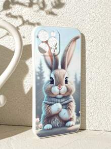 Süße präzise Lochrand bemalte Hasen Cartoon stoßfeste Handyhülle mit weißem Silikonarmband, kompatibel mit iPhone 16/ iPhone 16 Pro/ iPhone 16 Plus/ iPhone 16 Pro Max, P14 Pro Max 3D Cartoon P13, P11 bemalte P12 stoßfeste XR Cartoon 78GES2 Handyhülle XS, geeignet für kompatibel mit iPhone P15, Serie, kompatibel mit Redmi Serie wasserdicht stoßfest kratzfest - Verschiedenfarbig - Übersicht 5