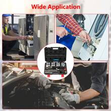 Studyset Hydraulic Flaring Tool Kits, 45° Double Flaring Tools, 33PCS Flaring Dies, Brake Repair Brake Flaring Tool For 3/16"-1/2",Tool Kits With Tube Cutter And Deburrer,Tool Kits For Copper Line, Steel Pipe