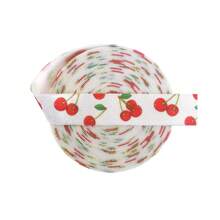 Bristlegrass Print Fold Over Elastic FOE 5/8" 3/4" 15mm 20mm Cartoon Dog Cat Heart Dot Satin Spandex Band Webbing Tape Headband Hair Tie Bracelet Dress Sewing Trim