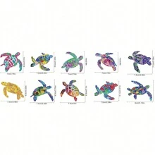 30pcs Colorful Sea Turtle Diamond Painting Magnets Refrigerator Magnet Diamond Art Fridge Stickers DIY Home Decor Cabinet Refrigerator Diamond Kits For Adults