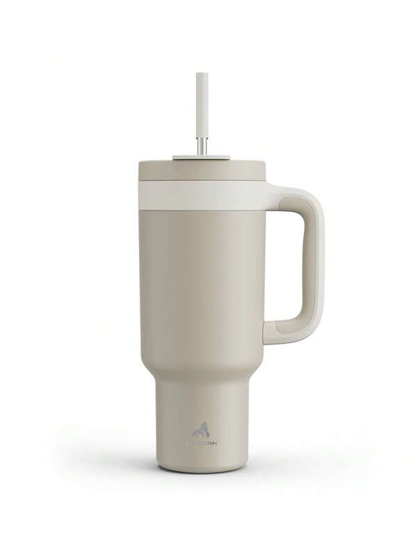 Copo térmico de 40 oz com alça, canudo 2 em 1 e tampa para goles, à prova de vazamentos, lavável na máquina de lavar louças, caneca térmica de viagem em aço inoxidável, mantém a temperatura por 34 horas, cabe no porta-copos do carro