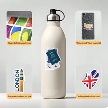 50 piezas Paquete de pegatinas de Londres | Pegatinas occidentales, pegatinas de alta calidad para scrapbooking, graffiti, diarios, portátiles, parachoques, monopatines, botellas de agua, ordenadores, dibujos animados, cascos, coches. Las pegatinas pueden traer mucha diversión a tu vida, el regalo perfecto para adultos - Multicolor - Ver 5
