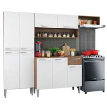 Cocina Integral Modular Madesa Emilly Top 229cm Color Marrón/Blanco - Blanco - Ver 3