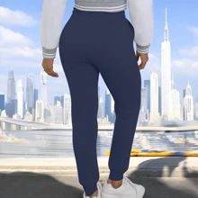 JOGGER AFELPADO LISO CASUAL CON BOLSAS IDEAL PARA TODO TIPO DE ACTIVIDAD     (F1B) - Azul Marino - Ver 2