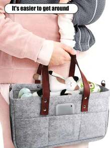 1pc Multipurpose Felt Car Trunk Storage Bag, Fiber Material, Car Storage Bag With Handle, Dust And Moisture Resistant, Practical Car Accessories