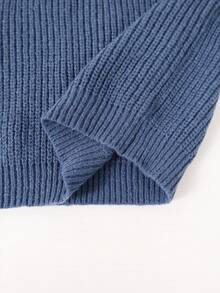 1pc Boys & Teens' Simple Stylish Solid Color Comfortable Casual Outdoor Zip-Up Warm Thick Knit Sweater, Spring/Autumn/Winter