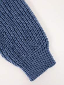 1pc Boys & Teens' Simple Stylish Solid Color Comfortable Casual Outdoor Zip-Up Warm Thick Knit Sweater, Spring/Autumn/Winter