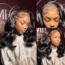 HJ WEAVE BEAUTY 13x4 Lace Front Wig Human Hair Short Bob Wig Brazilian Natural Wave Wigs For Women Transparent Full Lace Wig Human Hair Pre Plucked Hairline With Baby Hair 180% Density