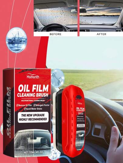 1 pezzo Detergente per parabrezza auto da 120 ml, rimuove pellicole oleose, previene la formazione di condensa, pulisce l'acqua piovana, migliora la visibilità, formula sgrassante, consegna con stile casuale