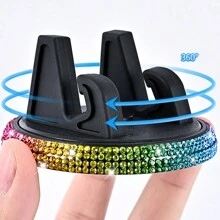 Car-Mounted Mobile Phone Holder With Diamond Setting, Cute Female, Horizontal And Vertical Screen, Center Console, Car Navigation Support