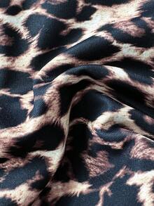 2025 Damen sexy 2-teiliges Mode Leoparden-Muster Neckholder Rückenfreier High-Cut Bikini Set, Sommer Strand Urlaub sexy Outfit