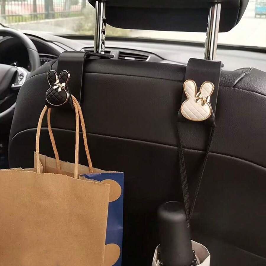 1/2pcs Car Seat Hanging Hook Rabbit Decoration Car Interior Storage Hook Seat Back Storage - Rabbit - View 1