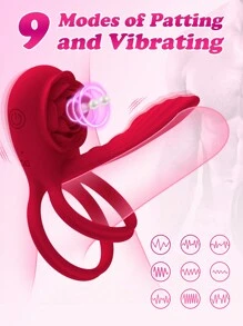 Vibrating Cock Ring Penis Sleeve With Rose Clitoral Stimulator, Remote Control Penis Ring Vibrator Couples Adult Sex Toys For Men Women, Male Female Couple Sex Toy With G Spot Clitoris Vibrator
