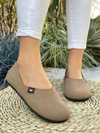 Zapatos planos, cómodos, versátiles y ligeros para exteriores, de fácil deslizamiento para mujer