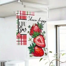 Strawberry Pattern Kitchen Towel, Dishcloth, Hand Towel; Kitchen Decorative Towel, Neighbor Gift, Sweet Housewarming Gift For Friends, Mother's Gift, Friend's Birthday Gift