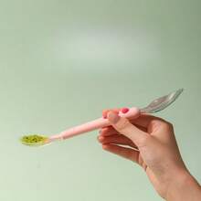 1pc 可定制双头喂食勺 婴儿勺 硅胶+不锈钢+PP材质 可爱暖心双头喂食勺 - 彩色 - 查看 3