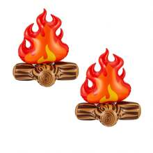 1/2/3/4pcs Fake Fire Decorations, Camping Photo Props, Inflatable Fake Campfire, Fake Flame Camping Decorations, Blow Up Fake Bonfire Party Decorations, Birthday Decorations, Artificial Flame Campfire For Christmas, Party, Festival Decor, Indoor Outdoor Camping Overnight And Scene Setting