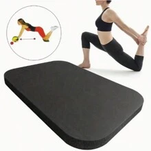 1pc Thick Yoga Knee Pads - Soft TPE Material With Geometric Pattern For Comfort And Protection, Suitable For Pilates, Sports And Home Exercises - Black