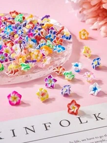 5/15/30pcs Plumeria Clay Beads Colorful Mix Color Handmade Small Flower Spacer Beads For Jewelry Making DIY Bracelet Charm Pendant