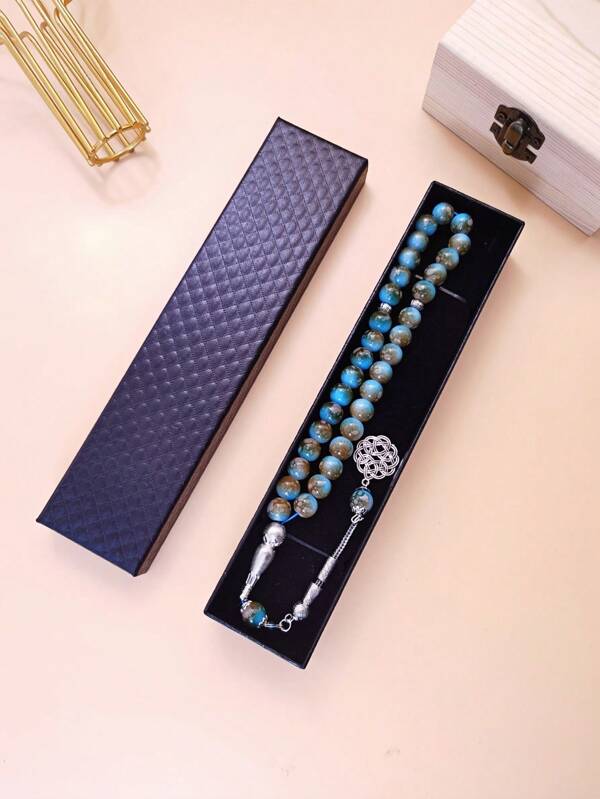 33 Beads 10cm Gift Box High Quality Turquoise Beaded Bracelet Ramadan Prayer Beads (For Ramadan Prayer Gift)