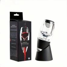 1 pieza Decantador de vino mágico - Accesorio de vino de estilo minimalista de alta calidad, aireación rápida del vino, sin necesidad de electricidad, material de plástico, esencial para amantes del vino tinto y blanco, fiesta, decoración de cumpleaños