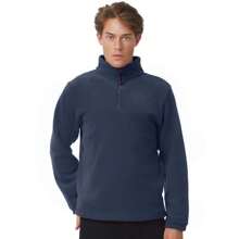 B&C Mens Highlander+ Quarter Zip Fleece Top (Navy) - 300gsm 100% Polyester - Navy Blue - View 2