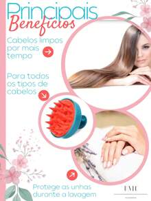 Anti-Hair Loss Silicone Hair Massage Brush - 紫紅色 - 查看 4