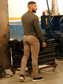 Urban Zone Jeans Men's Sport Fine Denim Trousers, Formal Style, Sport Fine Denim - 卡其色 - 查看 4