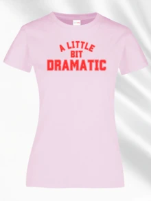Cotton T-Shirt With A Little Bit Dramatic Print - Pink - View 2