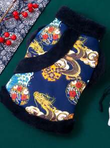 Disfraz de Estilo Chino de Dragón, Ropa para Mascotas Perros y Gatos, Adecuada para Invierno y Año Nuevo - Negro - Ver 6