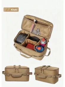 1 pieza Bolsa de almacenamiento plegable para campamento militar y exteriores, organizador de utilidades de cocina portátil, de gran capacidad