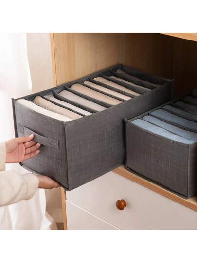 1pc Jeans Pants Storage Box Wardrobe Clothes Organizer Cabinet Drawers Organizer For Underwear Bra Socks Women T-Shirt Organizers Storage