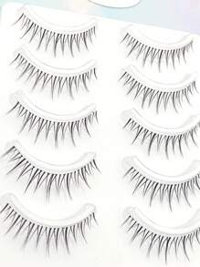 10pcs/Pack Korean Style Natural Look Transparent False Eyelashes For Lightweight & No Makeup Look