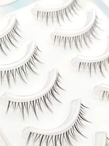 10pcs/Pack Korean Style Natural Look Transparent False Eyelashes For Lightweight & No Makeup Look