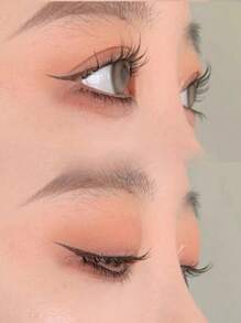10pcs/Pack Korean Style Natural Look Transparent False Eyelashes For Lightweight & No Makeup Look